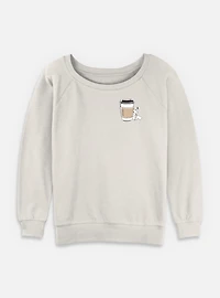 Pokemon Pikachu Coffee  Womens Slouchy Sweatshirt
