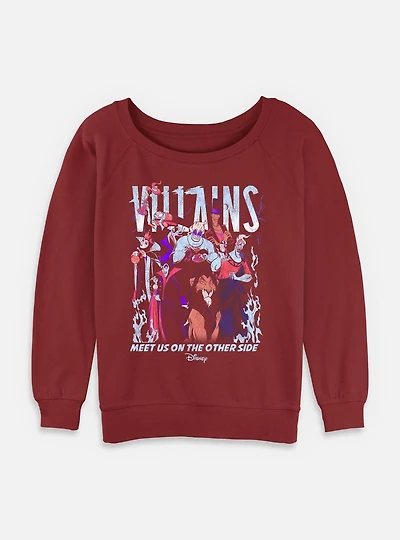 Disney Villains Meet Us On The Other Side Womens Slouchy Sweatshirt