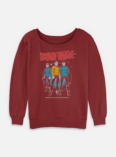 Star Trek Where No One Has Gone Before Womens Slouchy Sweatshirt