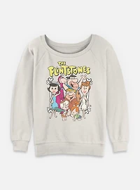 The Flintstones Retro Group Womens Slouchy Sweatshirt