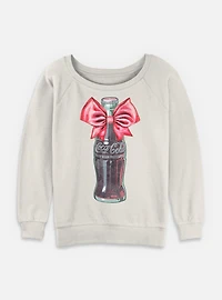 Coca-Cola Diet Coke Classic Bottle With Bow Womens Slouchy Sweatshirt