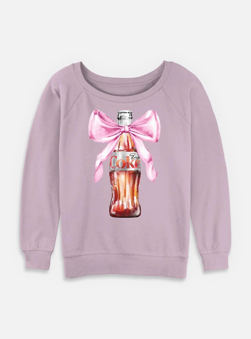 Coca-Cola Diet Coke Bottle With Bow Womens Slouchy Sweatshirt