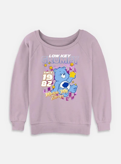 Care Bears Lowkey Grumpy Racer Womens Slouchy Sweatshirt