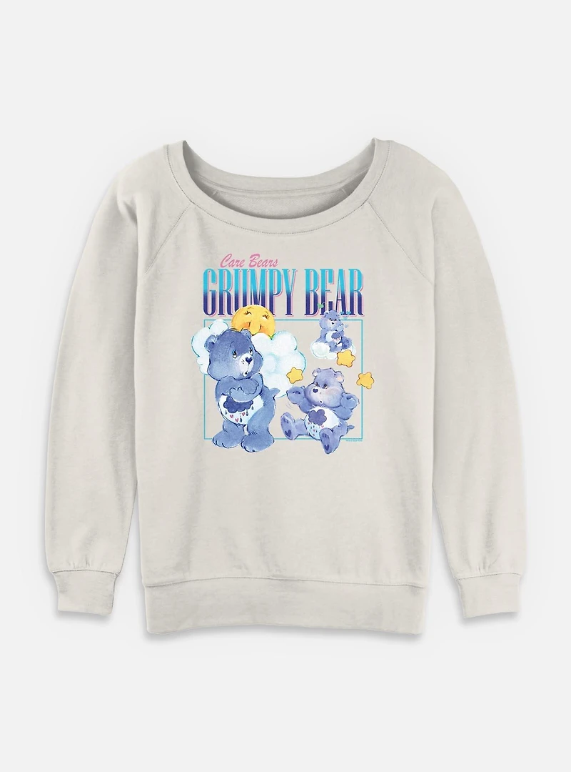 Care Bears Grumpy Bear Collage Womens Slouchy Sweatshirt