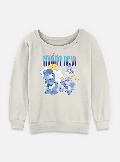 Care Bears Grumpy Bear Collage Womens Slouchy Sweatshirt