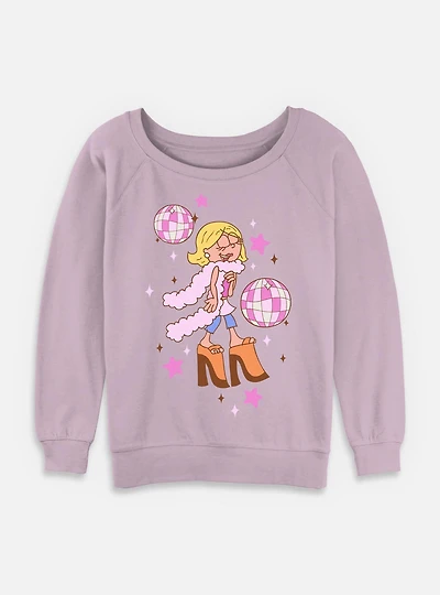 Disney Lizzie McGuire Western Diva Womens Slouchy Sweatshirt
