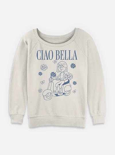 Disney Lizzie McGuire Ciao Bella Womens Slouchy Sweatshirt