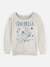 Disney Lizzie McGuire Ciao Bella Womens Slouchy Sweatshirt
