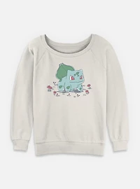 Pokemon Bulbasaur Floral Womens Slouchy Sweatshirt