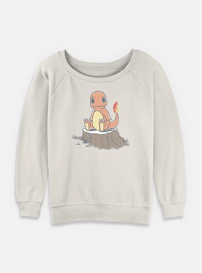 Pokemon Charmander Sitting On Tree Womens Slouchy Sweatshirt
