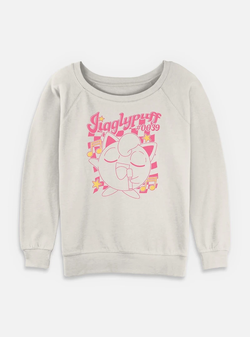 Pokemon Jigglypuff Sings Retro Womens Slouchy Sweatshirt