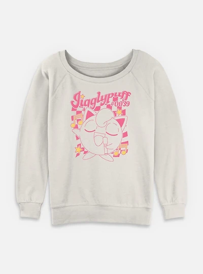 Pokemon Jigglypuff Sings Retro Womens Slouchy Sweatshirt