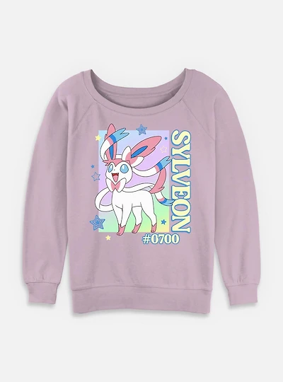 Pokemon Sylveon Pop Portrait Womens Slouchy Sweatshirt