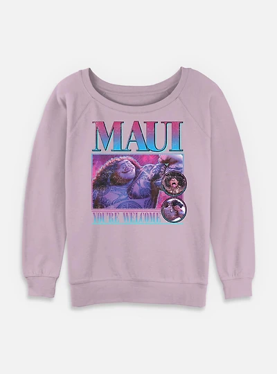 Disney Moana Retro Maui Womens Slouchy Sweatshirt