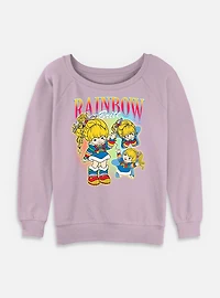 Rainbow Brite Y2K Collage  Womens Slouchy Sweatshirt