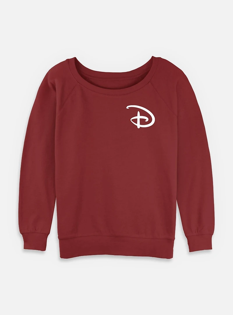 Disney D Logo Womens Slouchy Sweatshirt