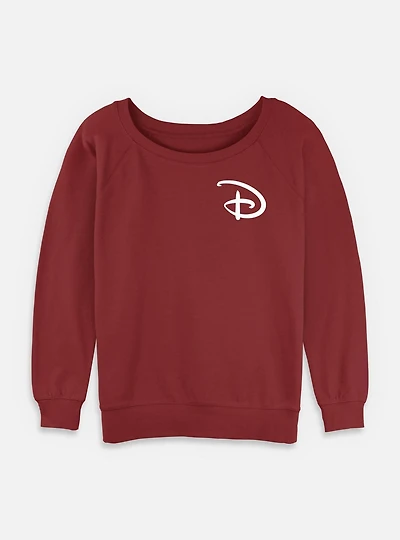 Disney D Logo Womens Slouchy Sweatshirt