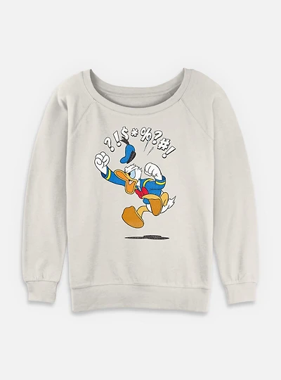 Disney Donald Duck Angry Jump Womens Slouchy Sweatshirt