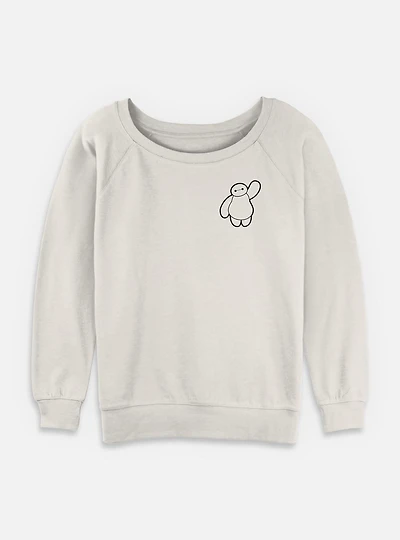 Disney Big Hero 6 Baymax Outline Womens Slouchy Sweatshirt