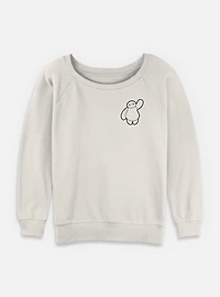 Disney Big Hero 6 Baymax Outline Womens Slouchy Sweatshirt