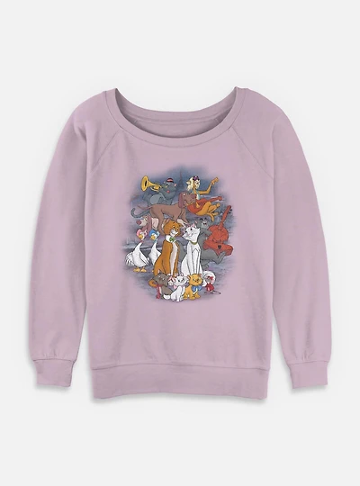 Disney The Aristocats Group Dream Womens Slouchy Sweatshirt