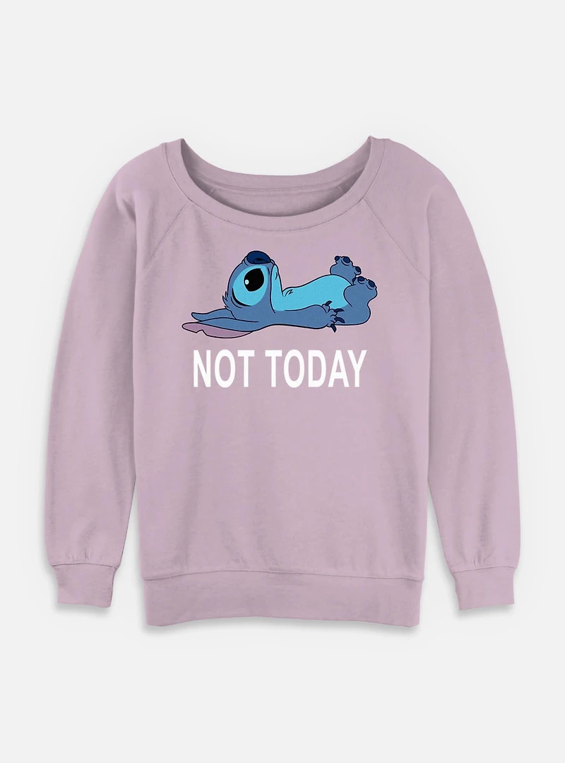 Disney Lilo & Stitch Not Today Womens Slouchy Sweatshirt