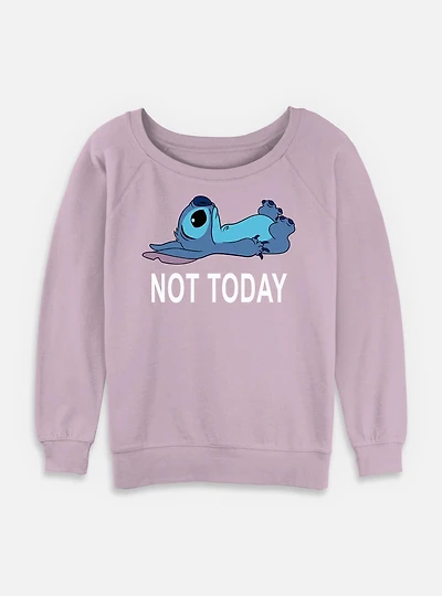 Disney Lilo & Stitch Not Today Womens Slouchy Sweatshirt