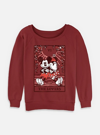 Disney Mickey Mouse The Lovers Womens Slouchy Sweatshirt