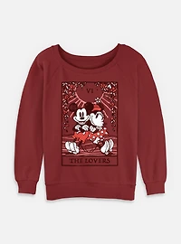 Disney Mickey Mouse The Lovers Womens Slouchy Sweatshirt