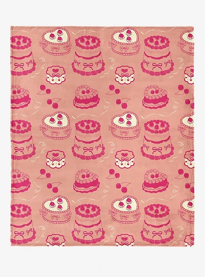 Valentine's Day Cakes 50x60" Silk Touch Throw Blanket