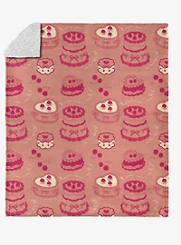 Valentine's Day Cakes Silk Touch Sherpa Throw Blanket