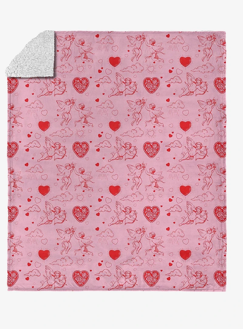 Cupid Silk Touch Sherpa Throw Blanket