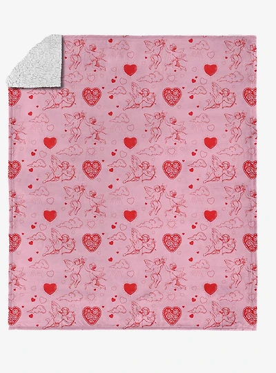 Cupid Silk Touch Sherpa Throw Blanket