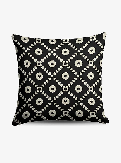 Black Hearts Throw Pillow