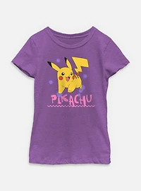 Pokemon Pikachu Splatter Youth Girls T-Shirt