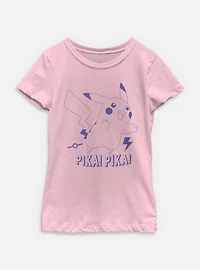 Pokemon Pika Pikachu Flying Youth Girls T-Shirt