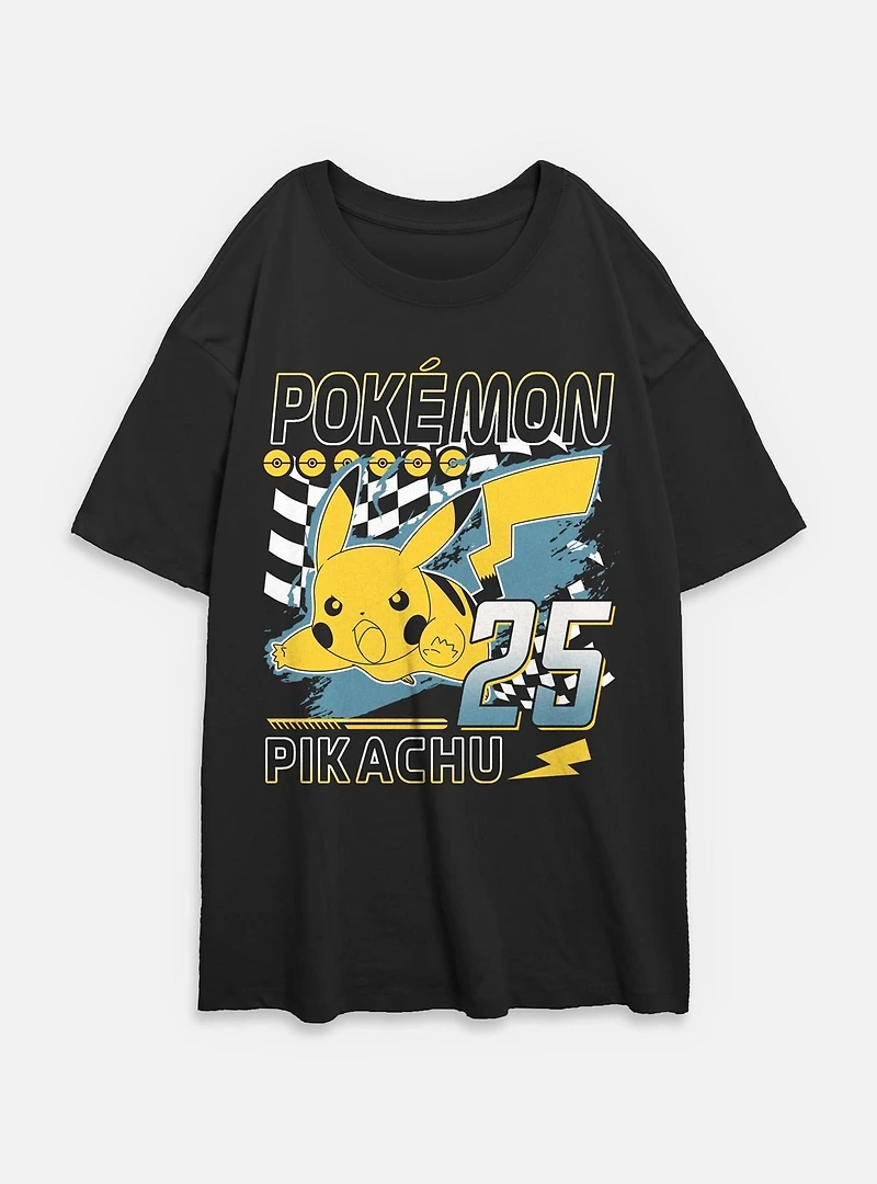 Pokemon Pikachu Lighting Strike Womens Oversized T-Shirt
