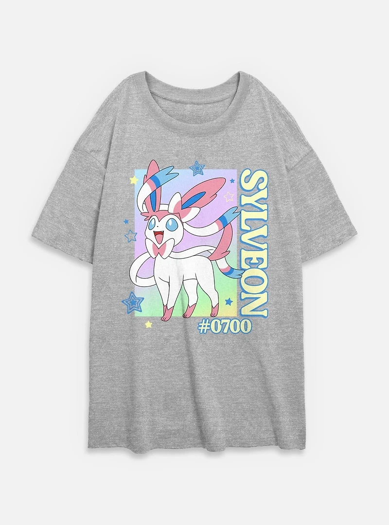 Pokemon Sylveon Stars Frame Womens Oversized T-Shirt