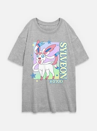 Pokemon Sylveon Stars Frame Womens Oversized T-Shirt