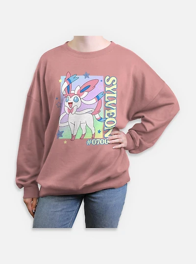 Pokemon Sylveon Stars Frame Womens Oversized Sweatshirt