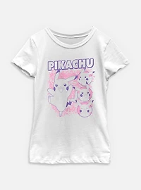 Pokemon Happy Pikachu Icons Youth Girls T-Shirt