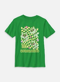 Pokemon Sprigatito Grass Type Checkered Youth T-Shirt