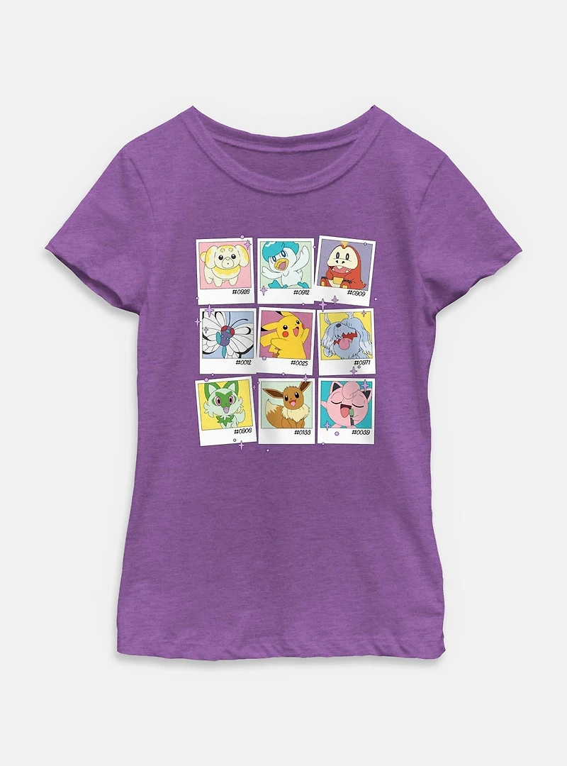 Pokemon Polaroid Group Youth Girls T-Shirt