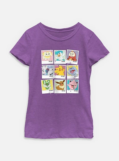 Pokemon Polaroid Group Youth Girls T-Shirt