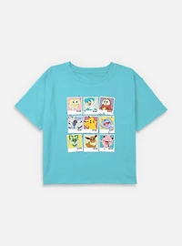 Pokemon Polaroid Group Youth Girls Boxy Crop T-Shirt