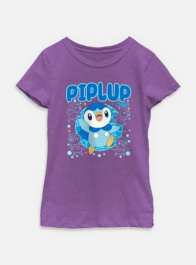 Pokemon Piplup Happy Icon Youth Girls T-Shirt