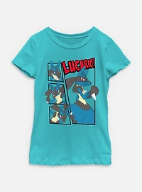 Pokemon Lucario Box Frames Youth Girls T-Shirt