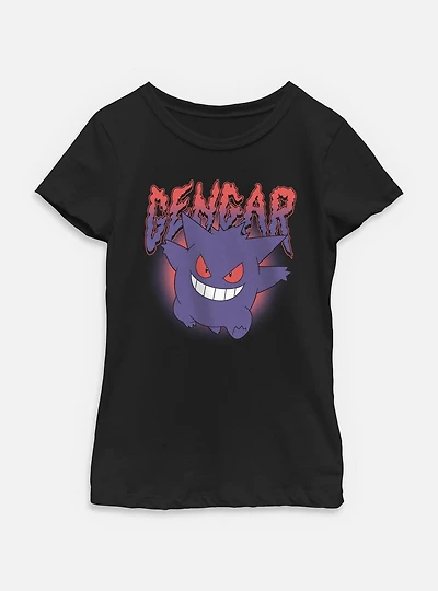 Pokemon Gengar Poison Type Youth Girls T-Shirt