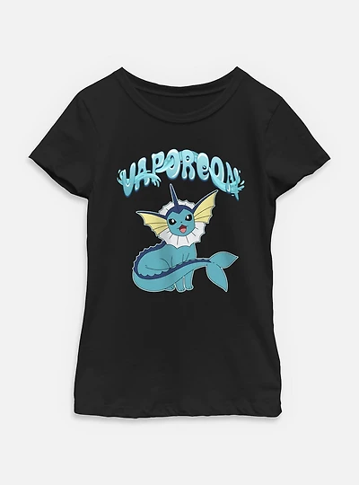 Pokemon Vaporeon Water Type  Youth Girls T-Shirt