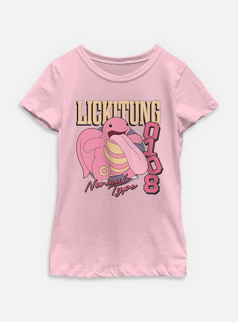 Pokemon Lickitung 0108 Normal Type Youth Girls T-Shirt
